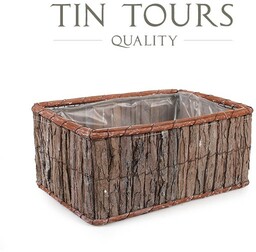 PROSTOKĄTNA DREWNIANA OSŁONKA Z FOLIĄ 31x21x13 cm