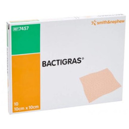 BACTIGRAS opatrunek parafinowy 10x10cm, 10 sztuk