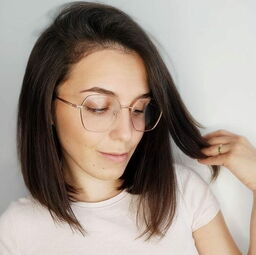 Sunoptic Okulary Sześciokątne zerówki oprawki optyczne 911D różowe