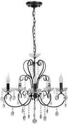 Candellux Pałacowa lampa wisząca AURORA 35-73730 świecznikowa czarny