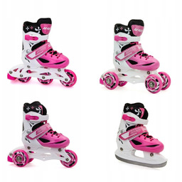 Łyżworolki Wrotki Łyżwy 4W1 Enero 30-33 Różowe