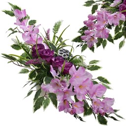 KOMPOZYCJA NAGROBNA RÓŻE STORCZYKI DEKORACJA SZTUCZNE KWIATY