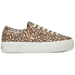 Sneakersy Superga Platform Leopard Print Brązowy