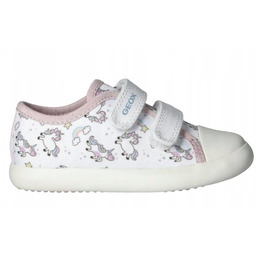 Geox Trampki Dziecięce Białe W Jednorożce Na Rzepy