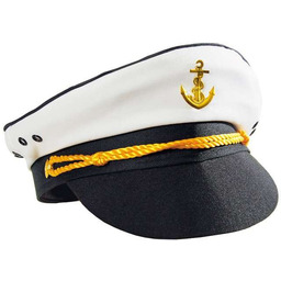 Czapka, Kapitan, czarno-biała, 58 cm