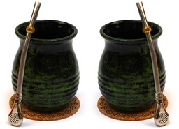 Zestaw kubków do herbaty Mate dla dwóch ceramiczny