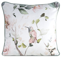 Eurofirany Poszewka dekoracyjna 45x45 Inez biała zielona liście