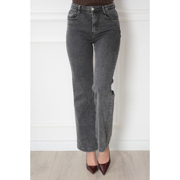 Spodnie jeans dzwony szare Modline