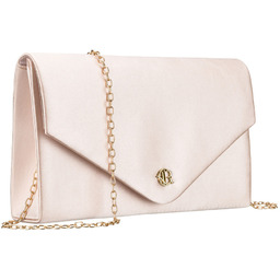 Mała kopertówka damska wykonana z tkaniny syntetycznej