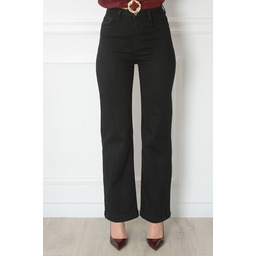 Spodnie jeans dzwony czarne Modline