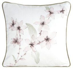 Eurofirany Poszewka dekoracyjna 45x45 Bianca biała pudrowa kwiaty