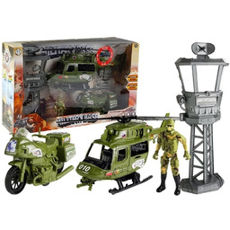 Zestaw Militarny Helikopter Wojskowy Motor Wieża Import LEANToys