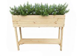 ATMOWOOD Drewniana skrzynka na kwiaty podwyższona z półką