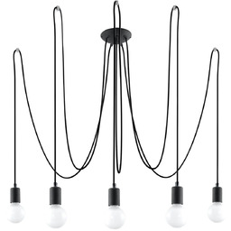 Żyrandol EDISON 5 czarny SL.0371 - Sollux