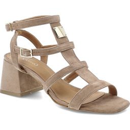 Karino Sandały damskie, cholewka ze skóry naturalnej zamszowej