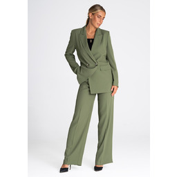 Elegancka MARYNARKA damska z podszewką DWURZĘDOWA oliwkowa XL