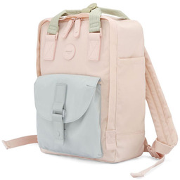 Różowo-błękitny, wodoodporny plecak miejski zamykany suwakiem - Himawari