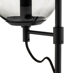 Lampa stołowa Lucande Sotiana, szklany klosz, czarny