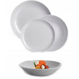 Serwis Obiadowy Talerze Komplet Zestaw 18el Szare Luminarc