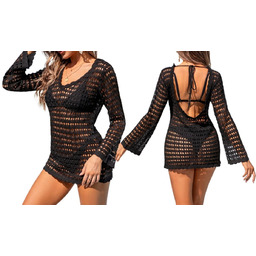 Pareo Sukienka Plażowa Krótka Tunika Na Strój Kąpielowy