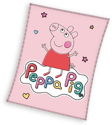 Carbotex, Koc licencyjny Polarowy 110x140cm, Świnka Peppa, Peppa