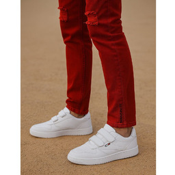 Wygodne białe trampki męskie na rzepy