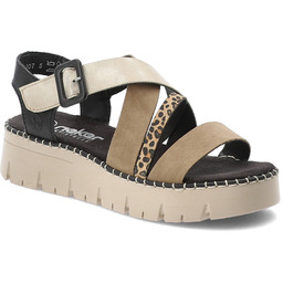 Rieker Sandały damskie, cholewka ze skóry ekologicznej