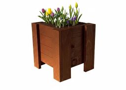ATMOWOOD Drewniana skrzynka na kwiaty kwadratowa 33 cm