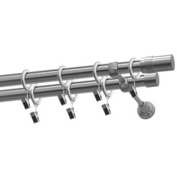 Karnisz podwójny 19/19 mm Boston nikiel 160 cm