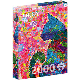 Puzzle, Kolorowy kot, 2000 el.