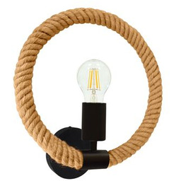 Kinkiet IL MIO ROPE ARTHUR 1xE27 czarny+lina konopna