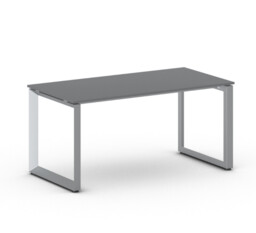 Biurko PRIMO INSPIRE, 160x80 cm, szaro-srebrna podstawa, grafit