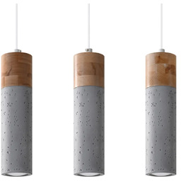 Lampa wisząca ZANE 3 szara SL.0967 - Sollux