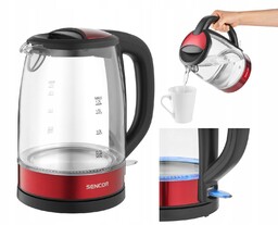 Czajnik elektryczny szklany Sencor Swk 7401RD 2200W 1,7L