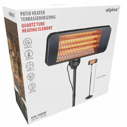 Grzejnik Ogrodowy Pionowy 650-1300-2000W Alpina