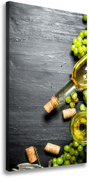 Foto obraz na płótnie pionowy Winogrona i wino