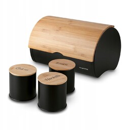 Chlebak Zestaw Z Pojemnikami Nowoczesny Kawa Cukier Herbata