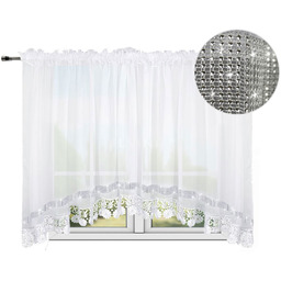 Firana Gotowa Gipiura 400x165 Woal Cyrkonie Łuk