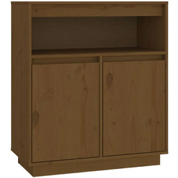 Elior Drewniana szafka dwudrzwiowa z półką miodowy brąz