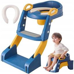 Nocnik Dla Dzieci Składany Z Drabinką Antypoślizgowy Niebieski