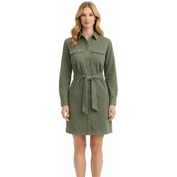 PEPE JEANS KOSZULOWA SUKIENKA Z PASKIEM KHAKI M