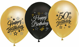 Balony lateksowe na pięćdziesiątkę Happy Birthday - 30