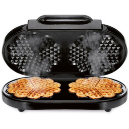 Gofrownica podwójna SilverCrest opiekacz czarny 1200 W serca