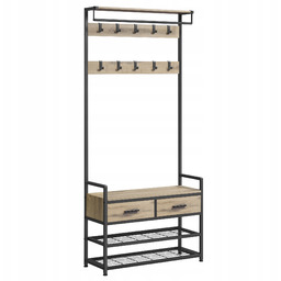 Wieszak Stojący na Ubrania Kurtki do Przedpokoju Szuflady