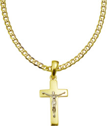 Złoty Łańcuszek Pancerka 2,50 mm z Krzyżykiem 585