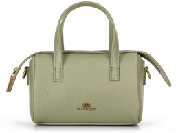 Damski kuferek ze skóry mały pistacjowy