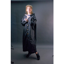 Pakamera Długi płaszcz impregnowany czarny z kapturem