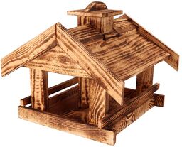 ČistéDřevo Duży opalany karmnik dla ptaków