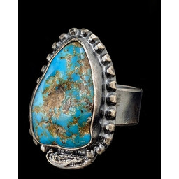 Pakamera Pierścionek surowy turkus