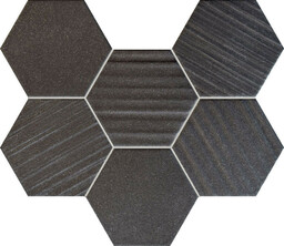 Mozaika ścienna Tubądzin Horizon Hex Black 28,9x22,1
